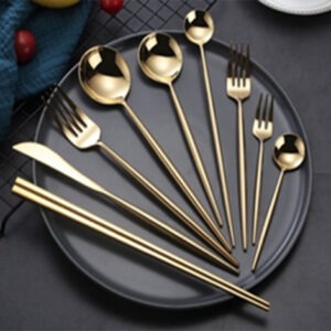 LEON Y898 304 Gold Mirror Finish Cutlery Collection