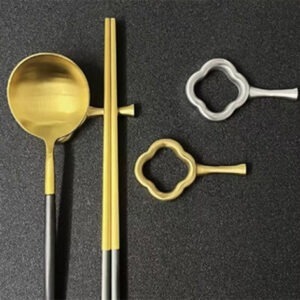 Plum Blossom Chopstick Rest Collection – 304 Stainless Steel – Stainless, Gold ,Rose Gold & Black